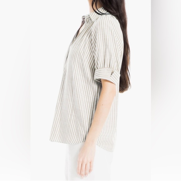 NWT Max Studio Striped Short Sleeve Blouse size XL - Picture 3 of 3